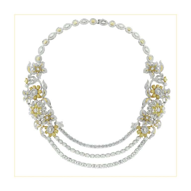 Yellow Diamond Spring Necklace